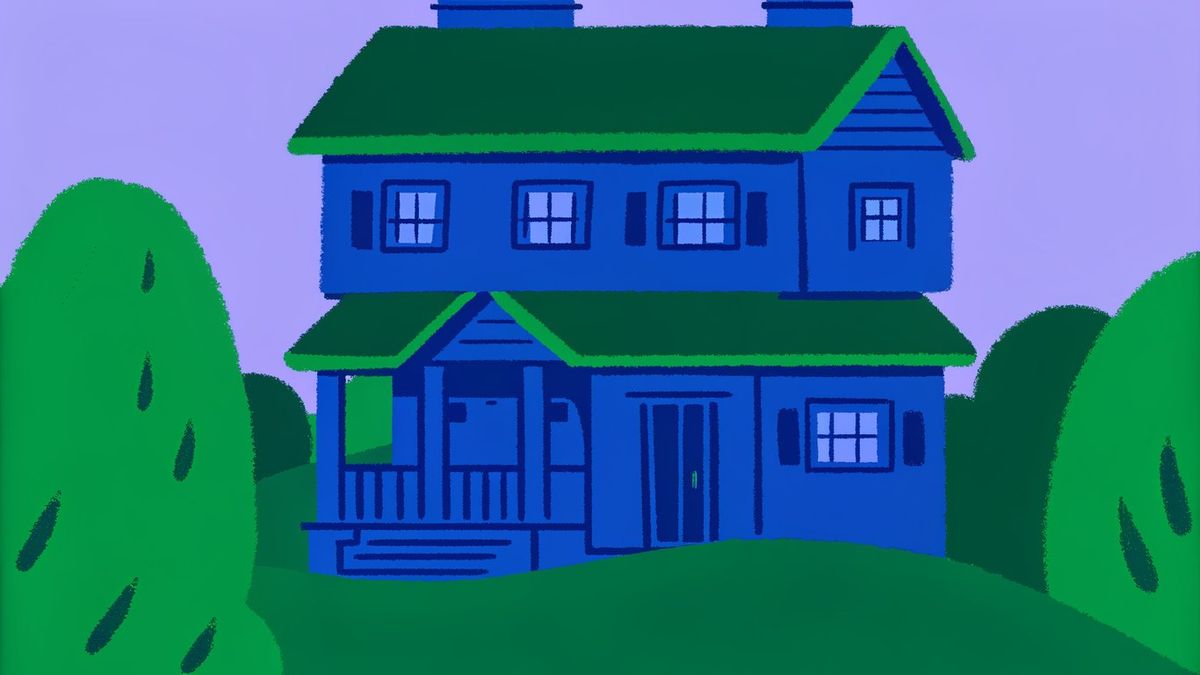 A smaller house riding on a larger house, representing a piggyback loan structure.