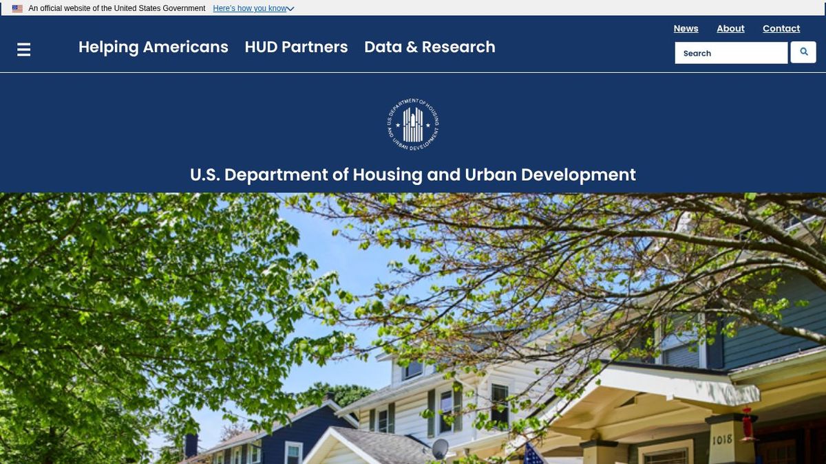 Screenshot of the official HUD FHA Loans program page.