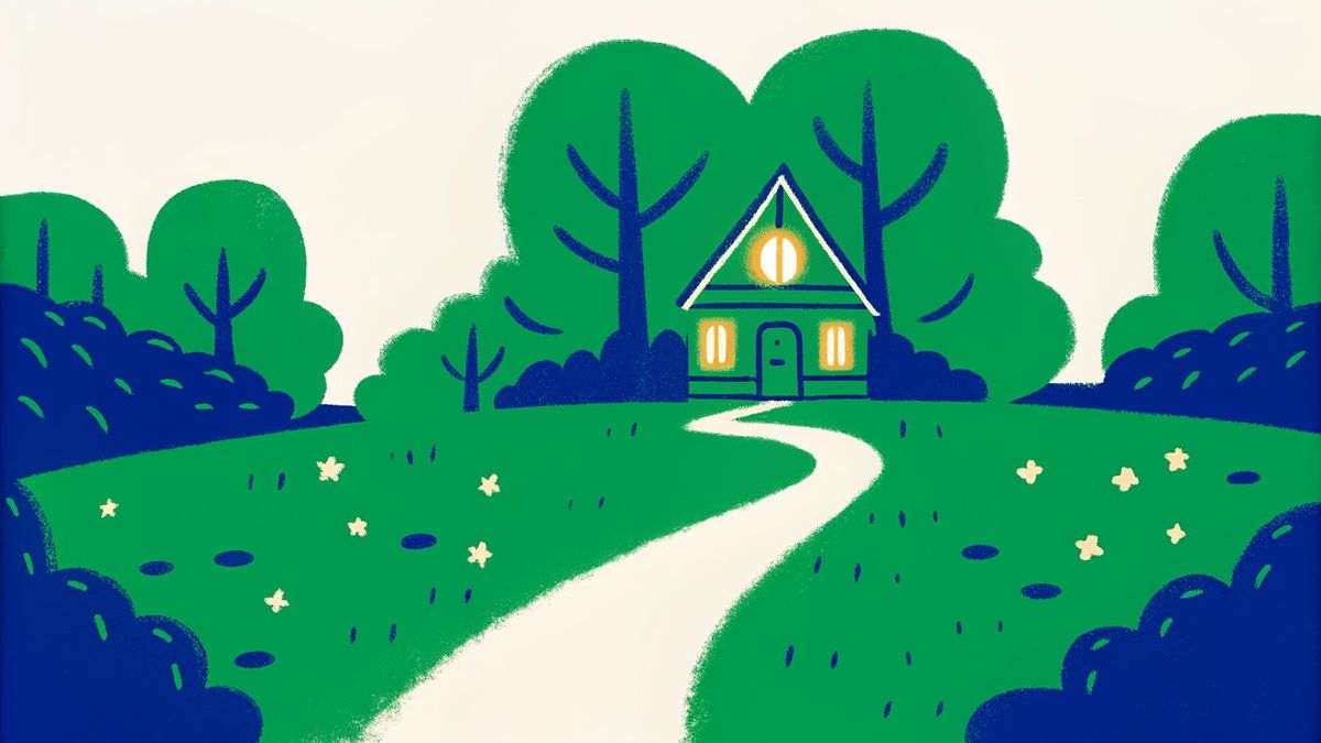A winding path resulting in a house, representing the journey to homeownership made accessible by FHA loans.
