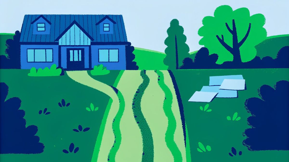 Illustration comparing a fast cash sale path to a slow traditional mortgage sale path.