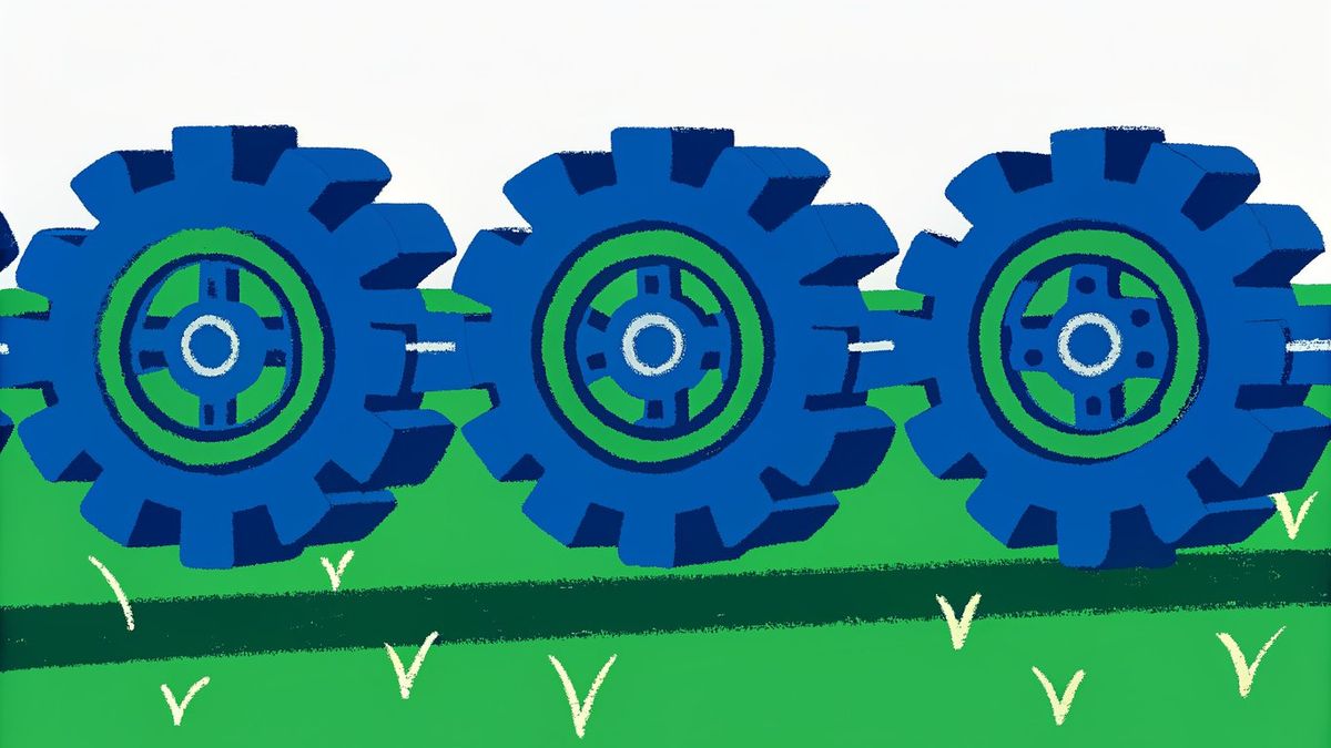 Interlocking gears turning, symbolizing the sequential steps in the mortgage assumption process.