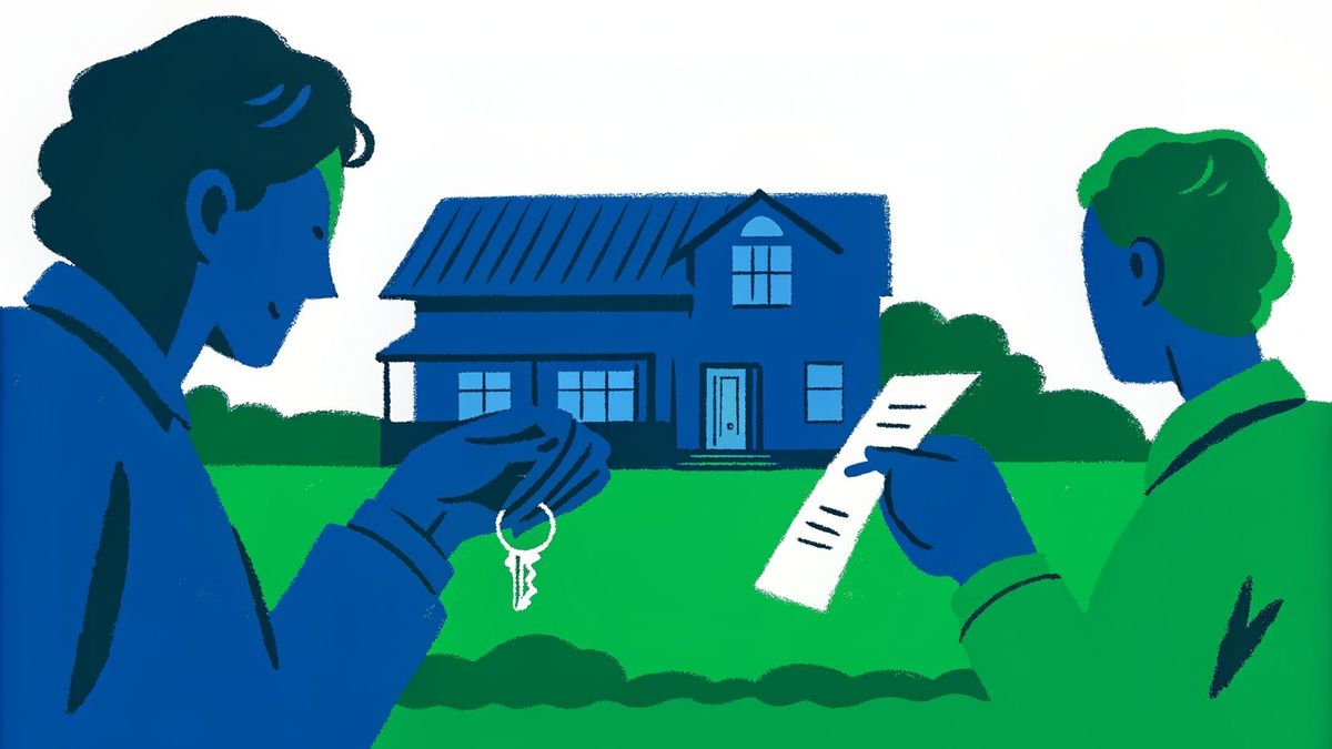 Illustration of a seller directly financing a buyer for a property.