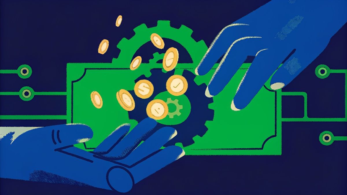 Illustration of payment flow from buyer through a servicer to a seller.