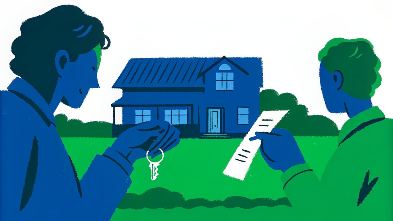 Illustration of a seller directly financing a buyer for a property.