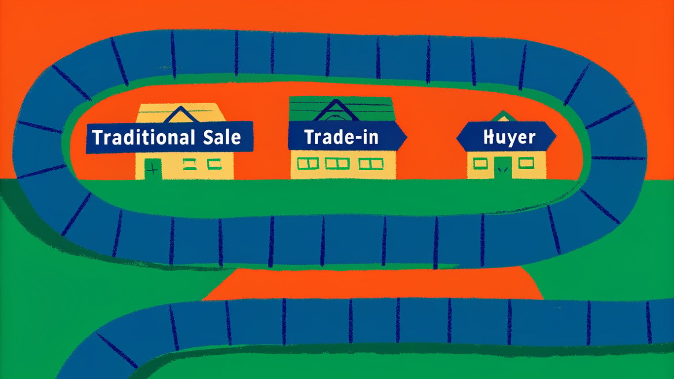Comparison of traditional sale, home trade-in, and iBuyer processes.