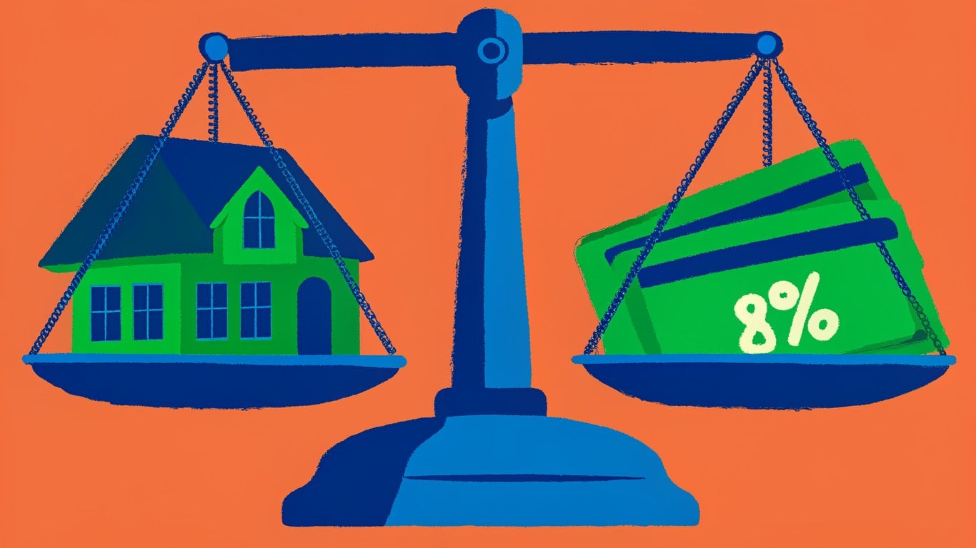 A balanced scale illustrating the 28/36 debt-to-income rule for housing affordability.