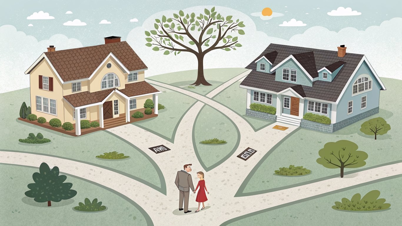 Illustration of different paths in real estate, symbolizing varied buyer and seller situations.