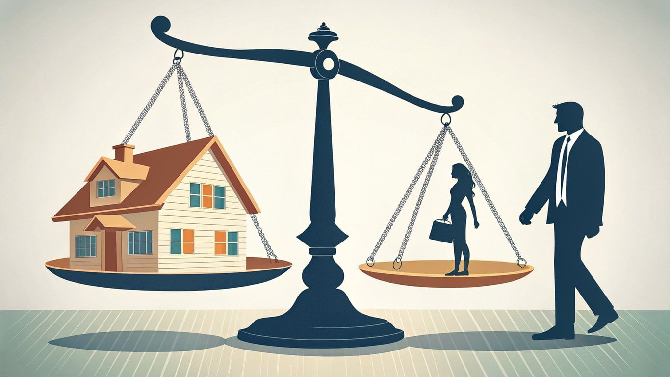 Illustration of a balanced market scale, symbolizing equilibrium between buyers and sellers.
